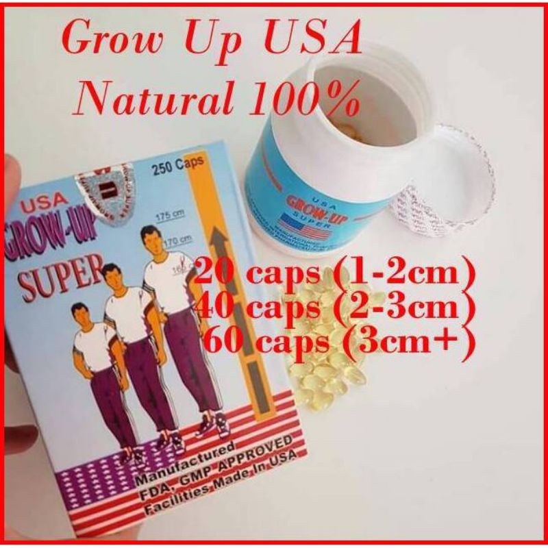 VITAMIN PENINGGI BADAN GROW UP USA ecer 20 PC