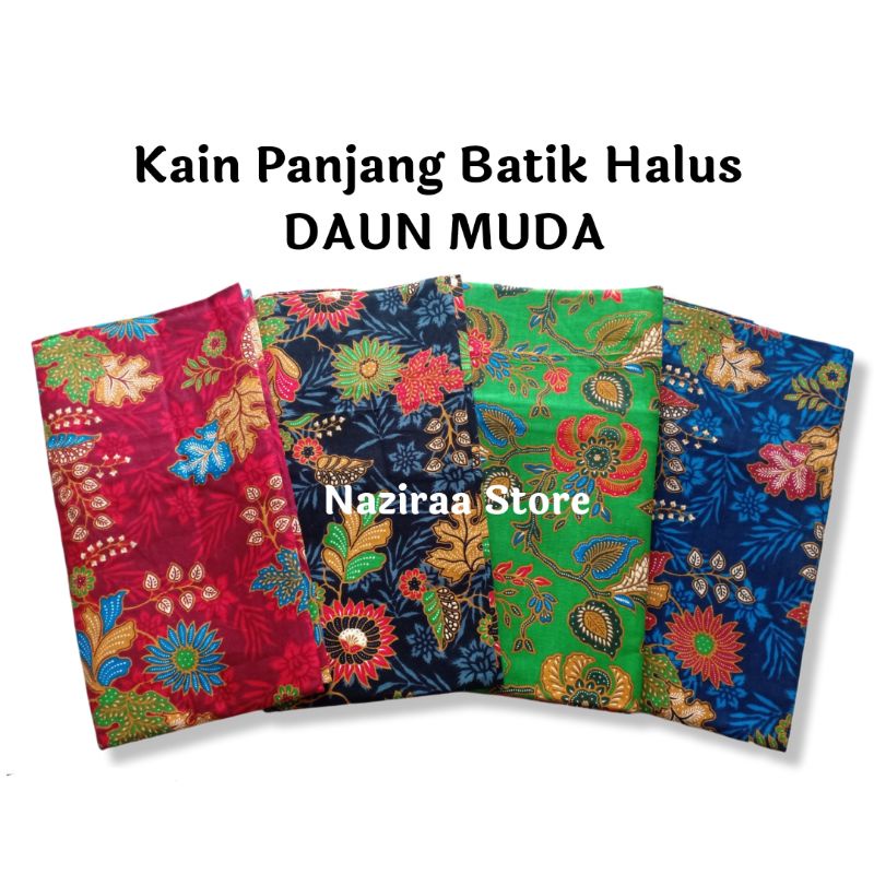 Kain Panjang Batik Halus Daun Muda Cap Cent/Kain Samping Kebat Tapih Jarik