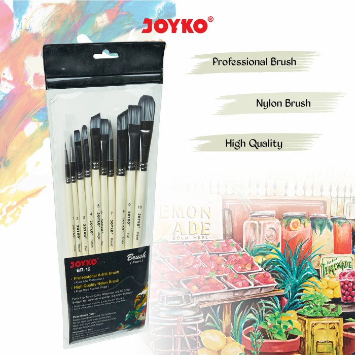 

(TERLARIS) Joyko PROFESSIONAL Brush Set / Kuas Lukis Cat Acrylic Air Joyko BR-15