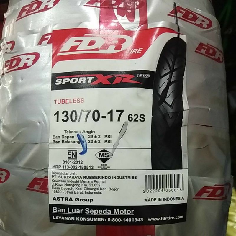 Ban Motor Fdr Sport XR 130/70-17