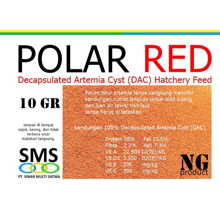 Polared Polar Red  10gr  Artemia Instant Shell 10 gr 10 gram