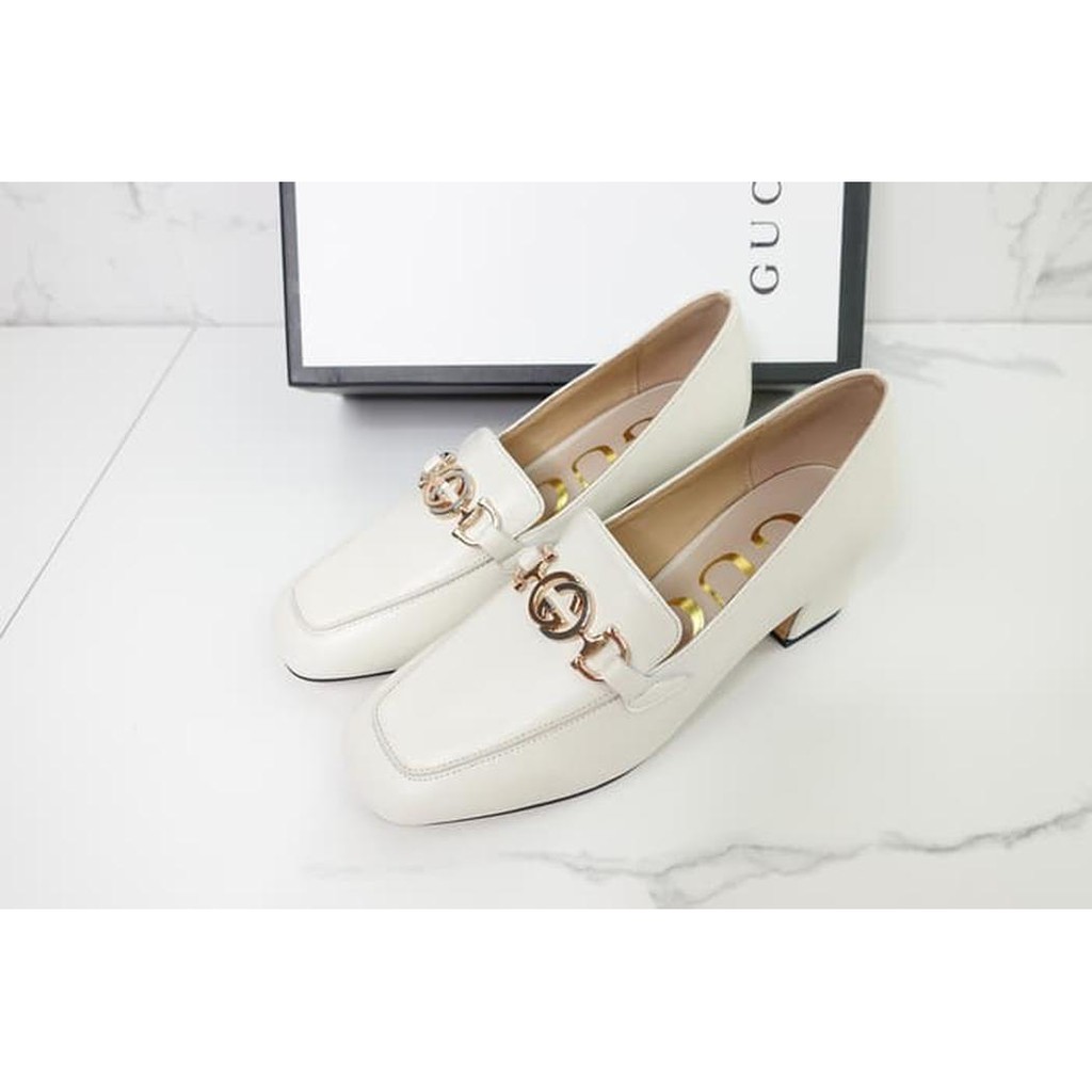 white gucci heels