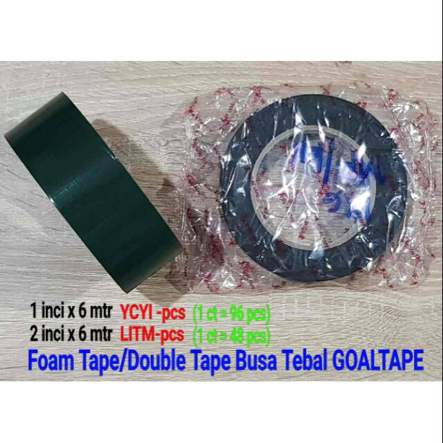 

Double tape busa (foam tape) tebal 2 inchi merek Goaltape.