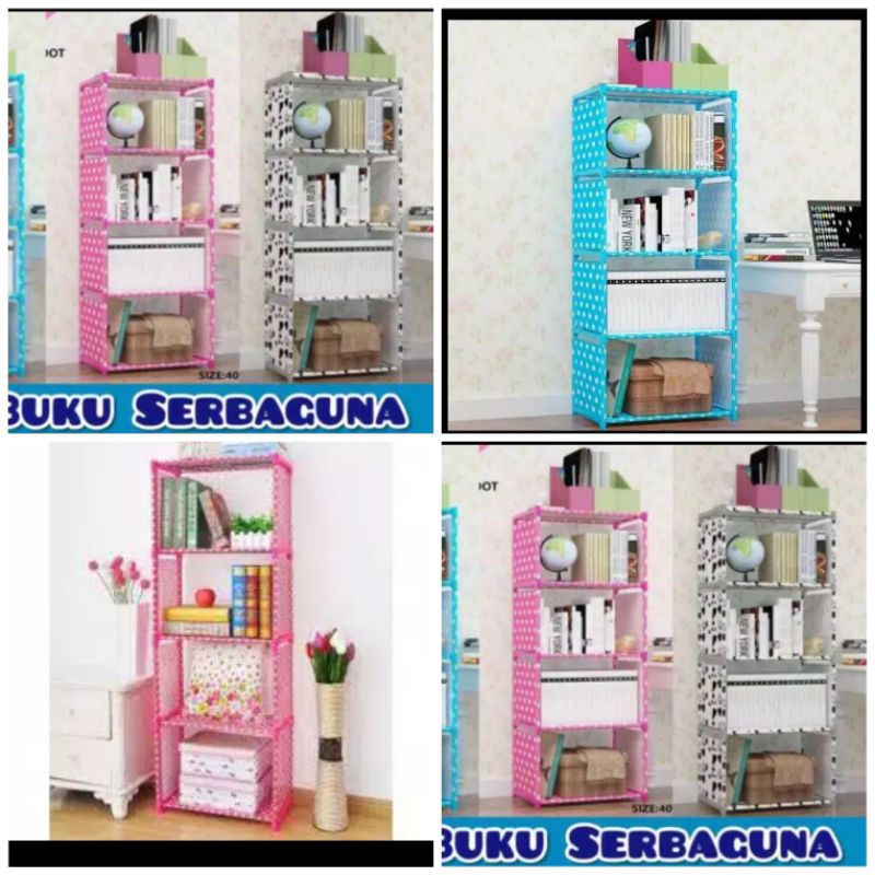rak buku polkadot 4 susun