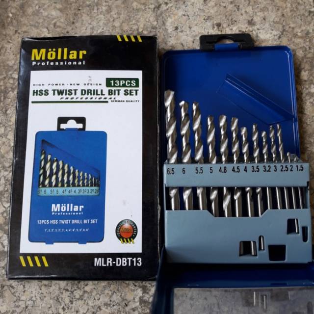 Mata Bor Besi Mollar Set 13 pcs 13pcs HSS Twist Drill Bit Set