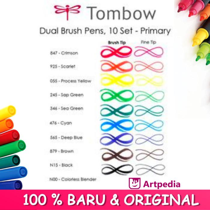 

Tombow Dual Brush Pen Set with Brush - Primary Palette (pack of 10)