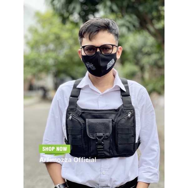 TAS DADA PRIA TERBARU CHEST RIG BAG ORIGINAL NEISDA BLACK V5