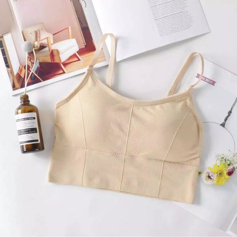 Sporty Korean Crop Tank Top Bra Sport BN56-CREAM BN56