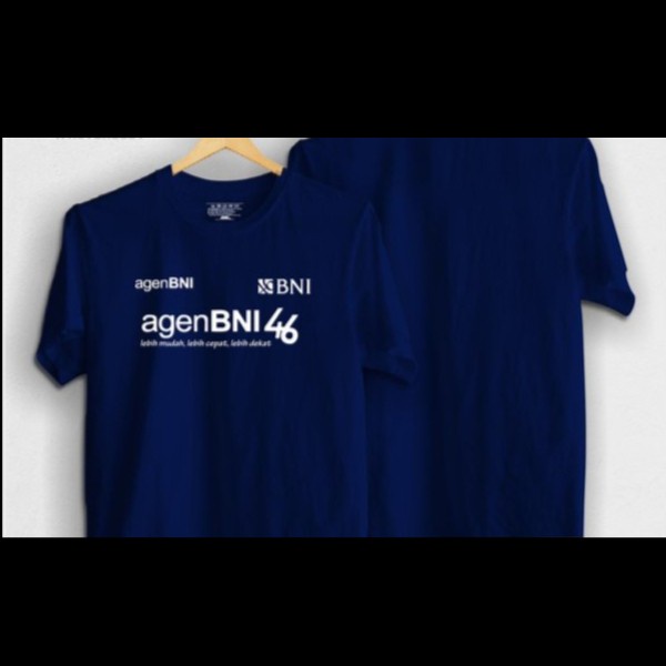 KAOS BAJU COMBED DISTRO AGEN BNI 46 POLOS CUSTOM BANK INDONESIA AGEN46 KUALITAS TINGGI 