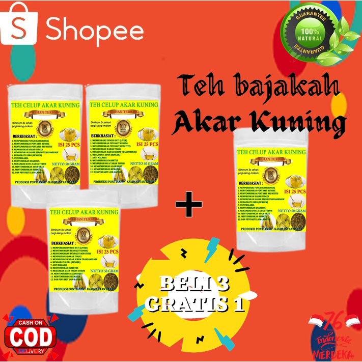 

teh bajakah akar kuning isi 25 pcs berat 50gram