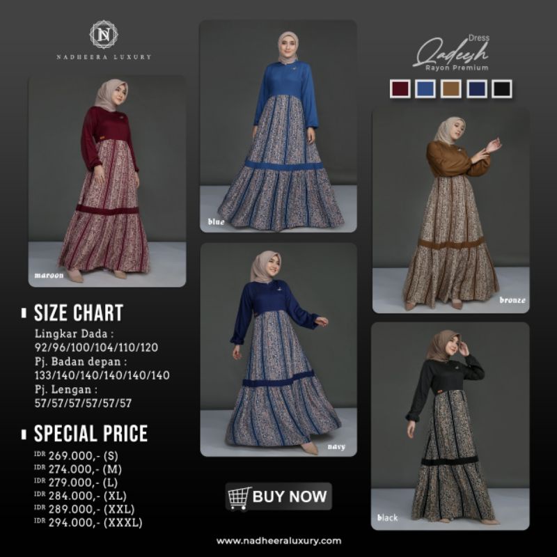 Terbaru !!! QADEESH DRESS NADHEERA LUXURY