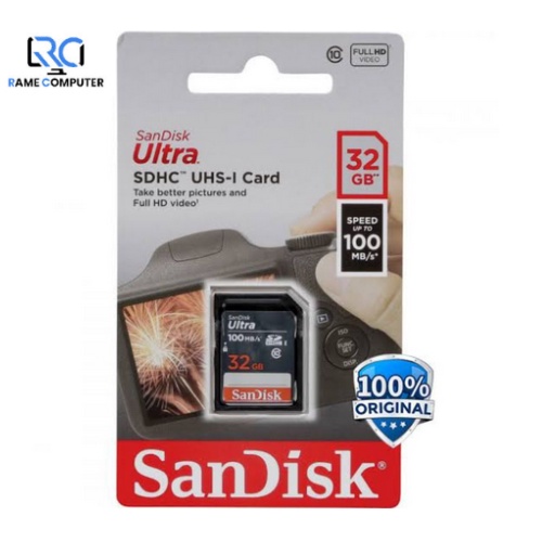 SD Card SDCard Sandisk Ultra 32GB 100MB/s UHS-1 ORIGINAL GARANSI RESMI