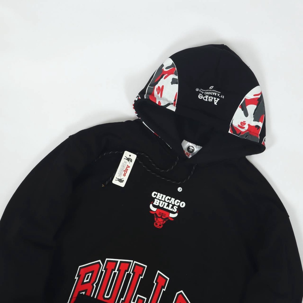 JAKET SWEATER HOODIE APE X CHICAGO BULLS MICKEY SIMPLE UNISEX GOOD QUALITY