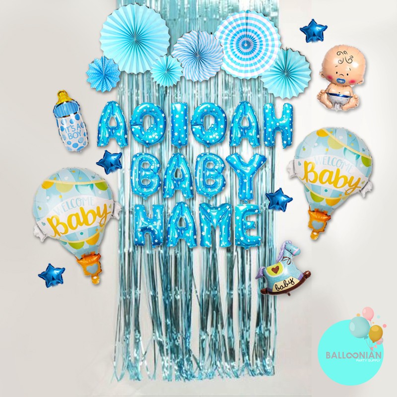 AQIQAH BABY DEKORASI SET/BALON FOIL BABY/PAKET DEKORASI ULANG TAHUN/DEKORASI AQIQAHAN