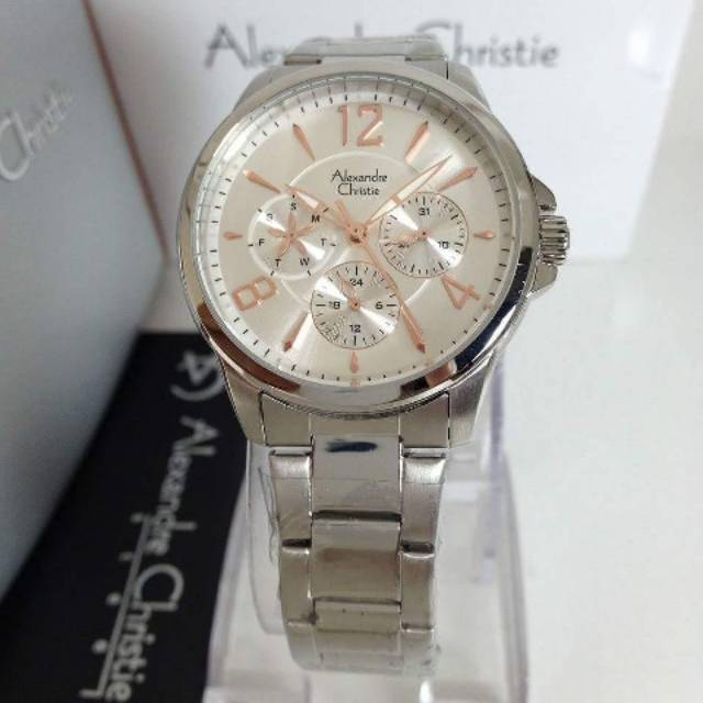 Jam Tangan Wanita Alexandre Christie AC 2506 Silver Original