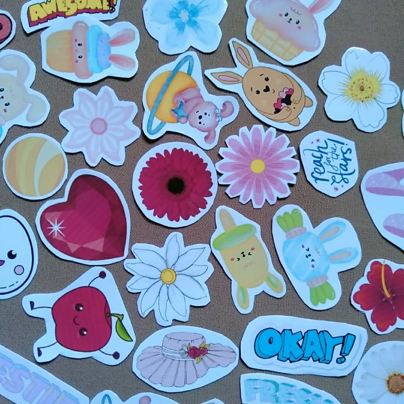 

(Min beli 3 pcs) Sticker aesthetic-Sticker random- Desain sticker super lucu by StickerCheek