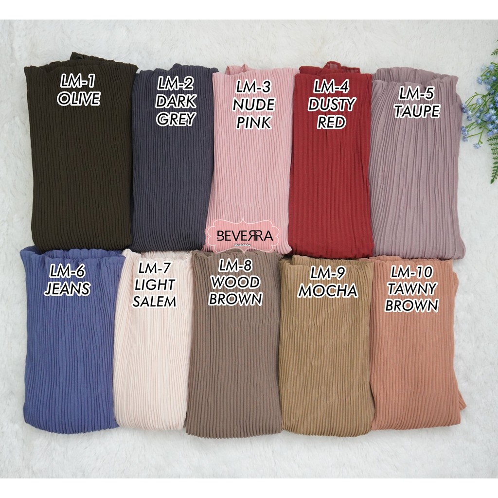 [COD] Pashmina Plisket crush bubble chiffon malaysia shawl A45 beverra hijab heavy chiffon pleated-LM