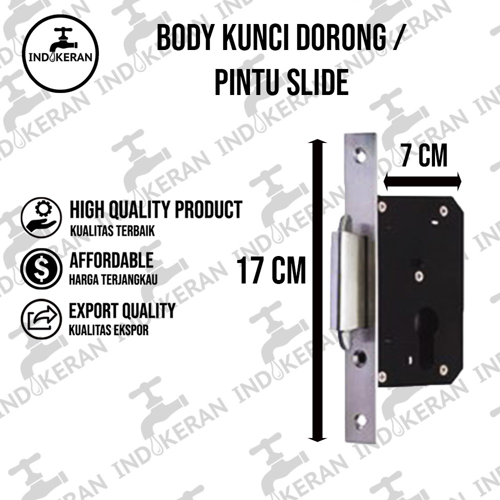 INDOKERAN - Body Kunci Pintu Dorong Slide - High Quality