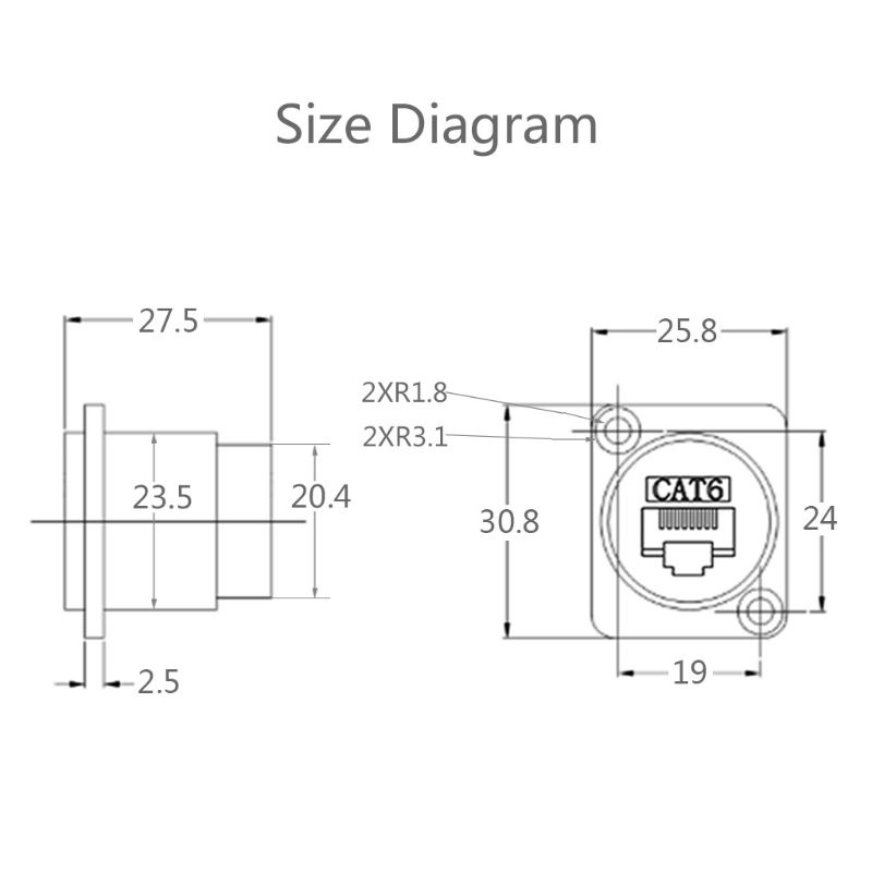 Btsg Modul Konektor Kabel Jaringan Ethernet RJ45 Cat6 Tipe D