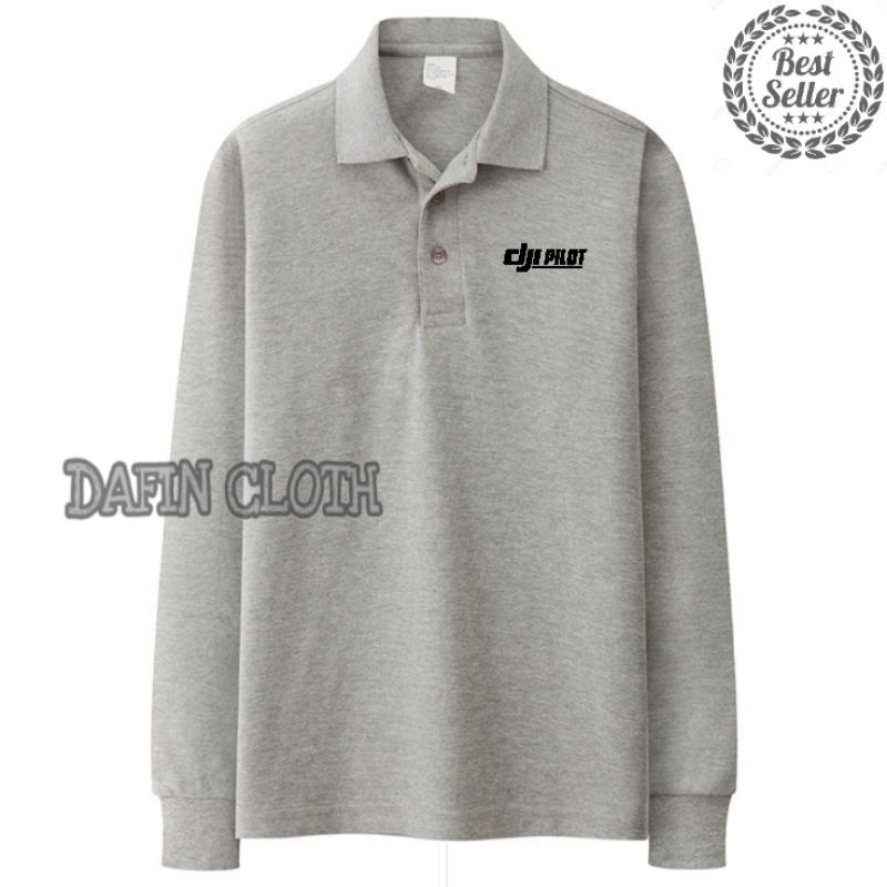 Polo shirt Kaos Kerah Pria Lengan Panjang Dji Pilot Terlaris