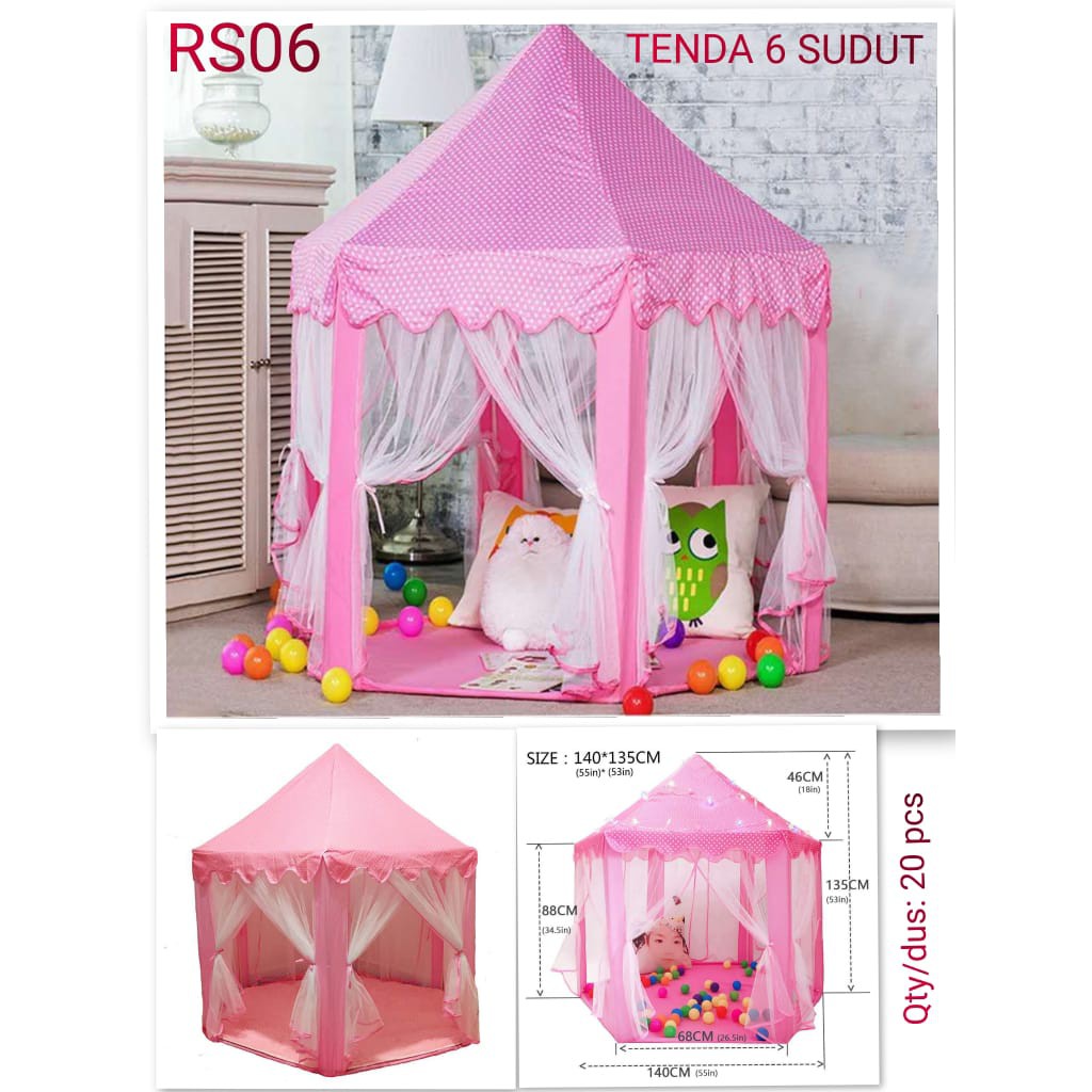 RS06 RS06-1 Tenda anak / Tenda mainan anak Princess Model Rumah Indoor Outdoor Portable / Istana