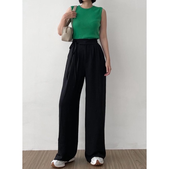 ilook | Janelle Pants | Celana Kulot Highwaist Crinkle Loose Pants | Cullote Pants