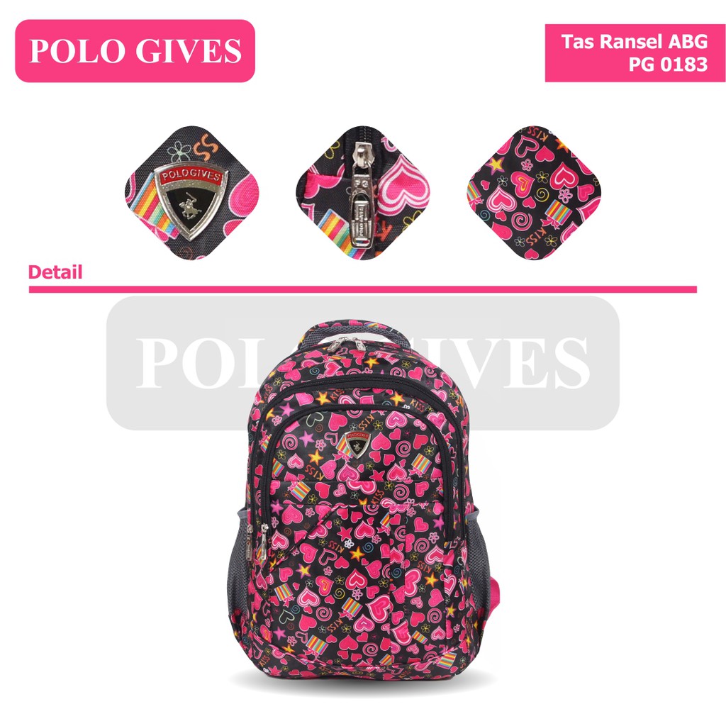 [KLIKTAS] Tas Ransel ABG Sekolah Unisex Import Polo Gives PG 0183 / Backpack / Tas Punggung