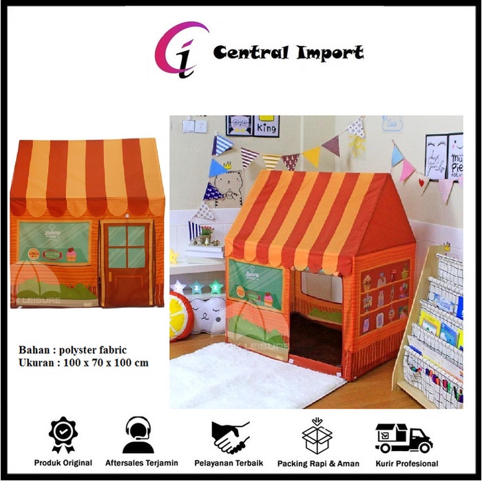 Coklat Import - Tenda Anak Model Rumah - Import - Mandi Bola - Coklat