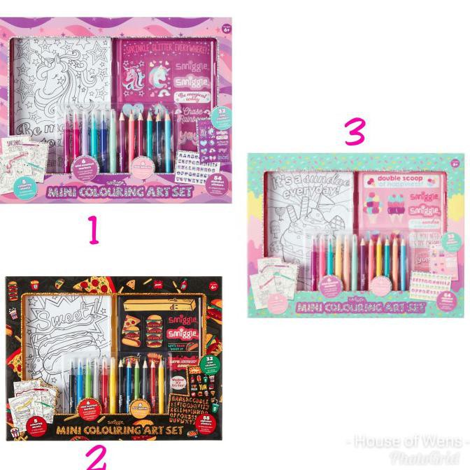 

New! Smiggle Mini Colouring Art Set - Hitam Termurah