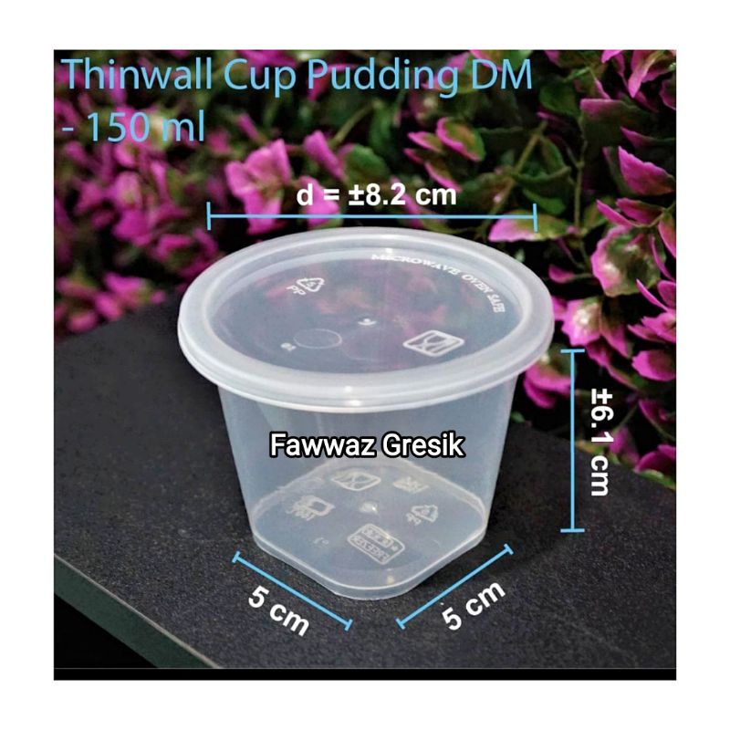 (25 Pcs) Thinwall Gelas Cup 150ml / Cup Gelas Pudding 150 ml DM