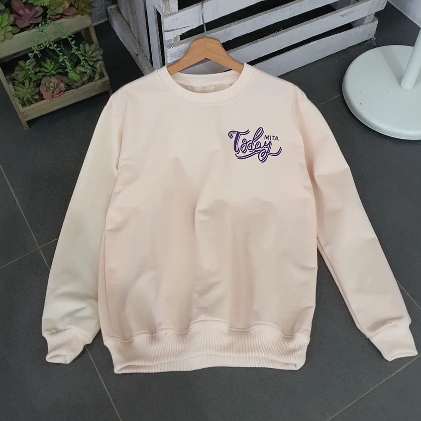 Sweater Wanita Trendy Today Sweatshirt Bahan Pleece Korea Style Terbaru