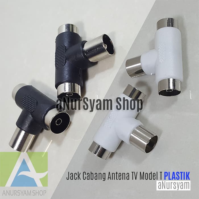Jack Cabang Antena TV Model T Plastik / Cabang TV / Paralel Antena TV