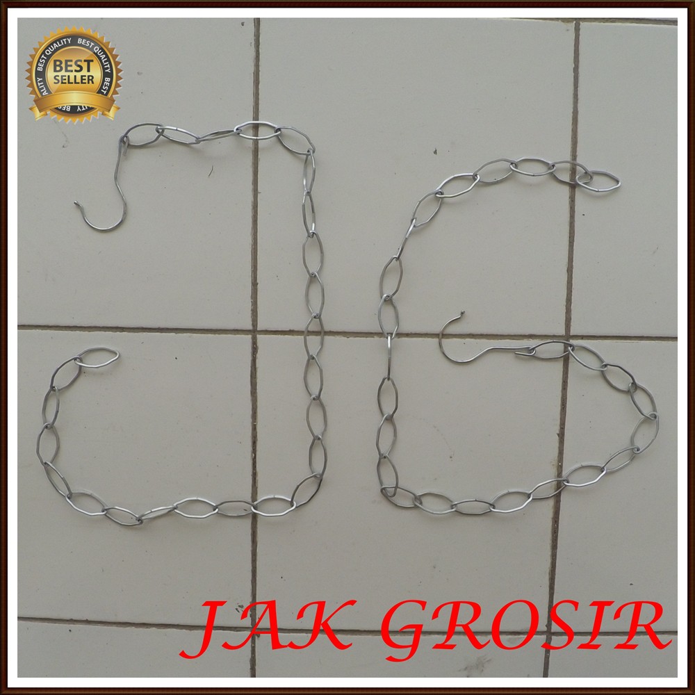 Hanger Rantai Panjang Display Gantungan Baju Celana Kait S Besi