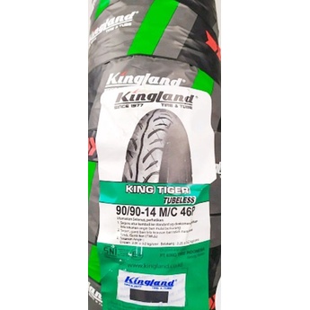 Ban TUbless Kingland King Tiger 90/90-14 Ban Motor Matic Tubeless free Pentil