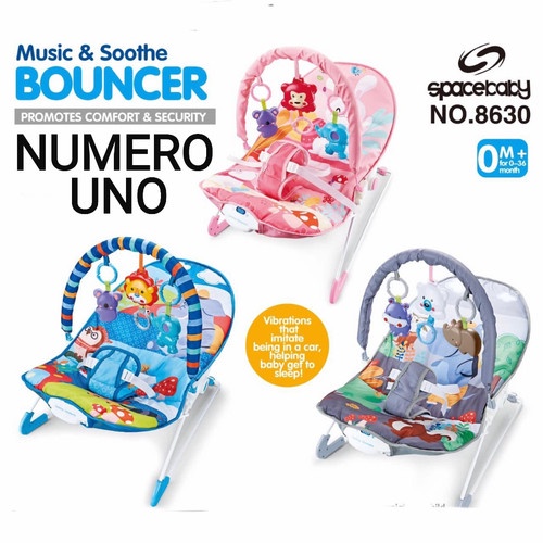 Bouncer Space Baby SB 8630 Music &amp; Soothe Bisa 3 Posisi Reclain / Ayunan Bayi (Tersedia varian warna)