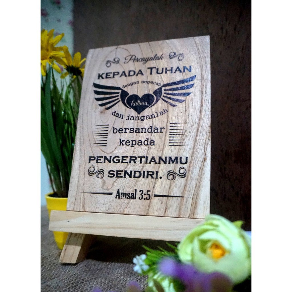 

BlessingHiasan Kayu Stand Easel 3 Percayalah