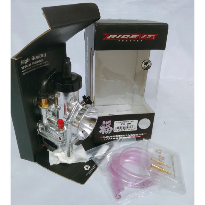 KARBU PE RIDE IT/KARBULATOR PE RIDE IT/KARBURATOR PE RIDE IT 24/26/28 ORIGINAL 100% RIDE IT UNIVERSAL VIXION CB TIGER GL PRO MEGAPRO RX KING VEGA JUPITER F1ZR MIO BEAT SCOOPY SMASH SHOGUN SUPRA KHARISMA SATRIA FU NINJA 150 SCORPIO KLX 150-28 ride it crome