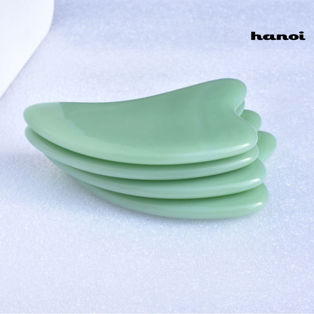 HQTM_Guasha Stone Heart-Shaped Prevent Wrinkle Green Relax Muscle Guasha Scraper Stone for Unisex