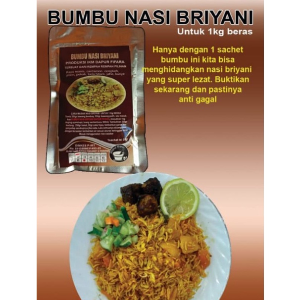 

Bumbu kebuli, briyani, kabsah, mandhi, bukhari untuk 1kg beras (Dapur fifara)