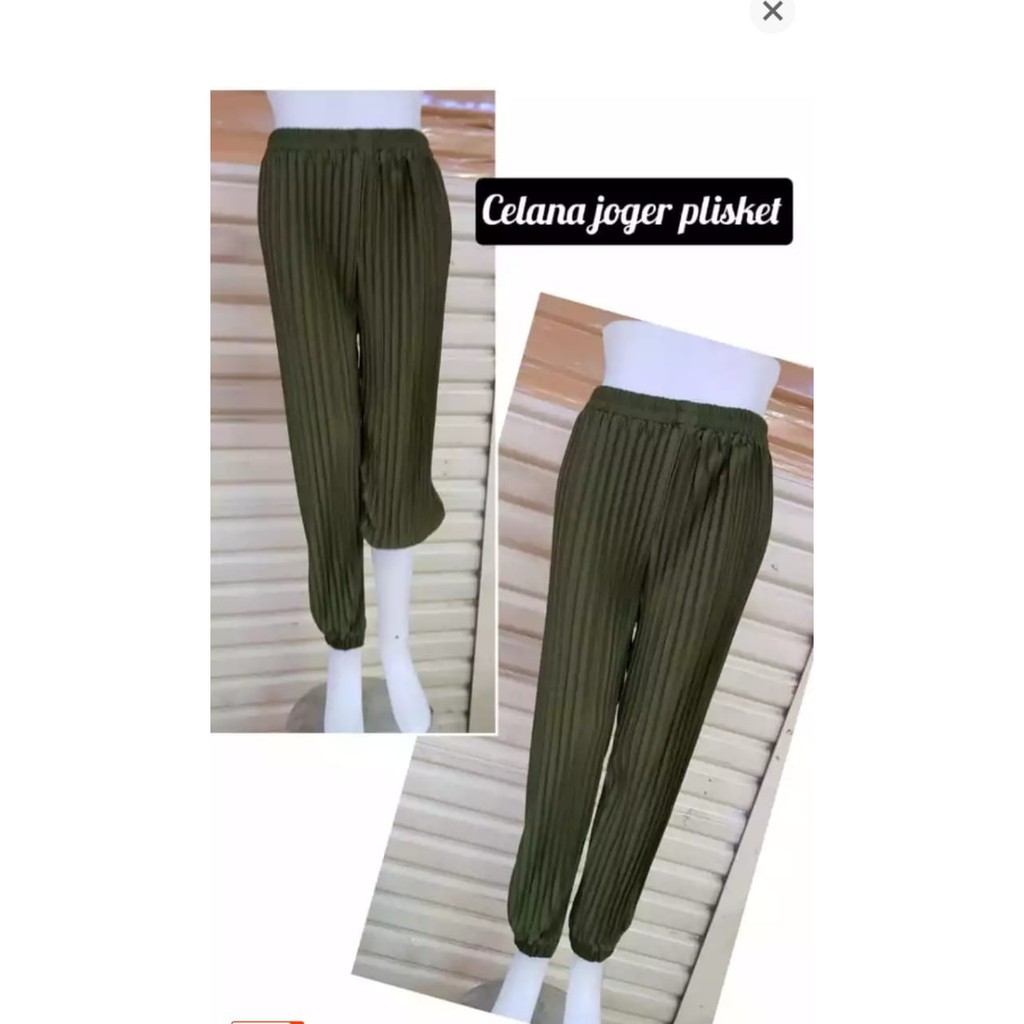 GS-Celana Jogger Plisket/Celana Panjang Plisket Bahan Hyget Premium Fit S-XXL Pnjng 93cm