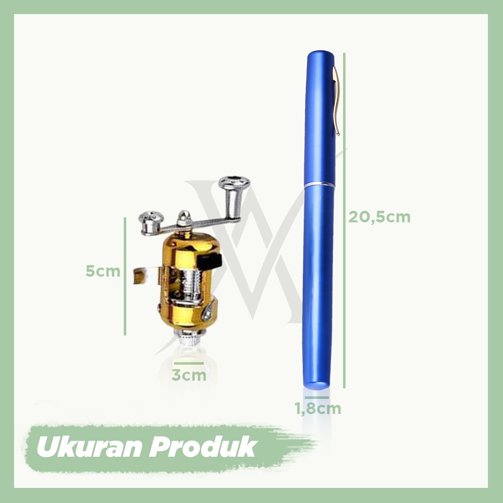 Joran Pancing Pulpen Free Reel Kecil Pancingan Pulpen Mini Fishing Rod Pen Portable Import Original Bergaransi - SANUS.ID-6