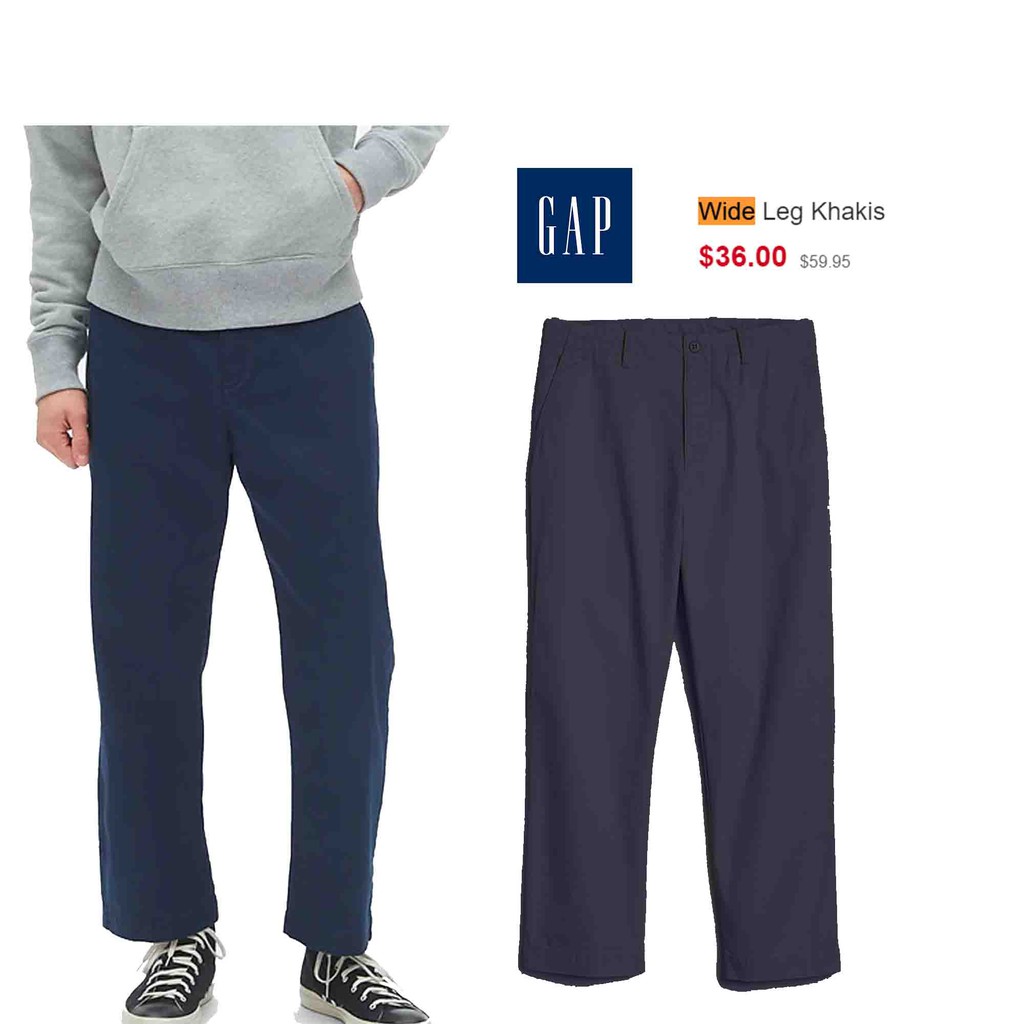 Jual SZ 30 ORIGINAL GAP WIDE LEG TAPER NAVY PANTS COTTON TWILL Shopee