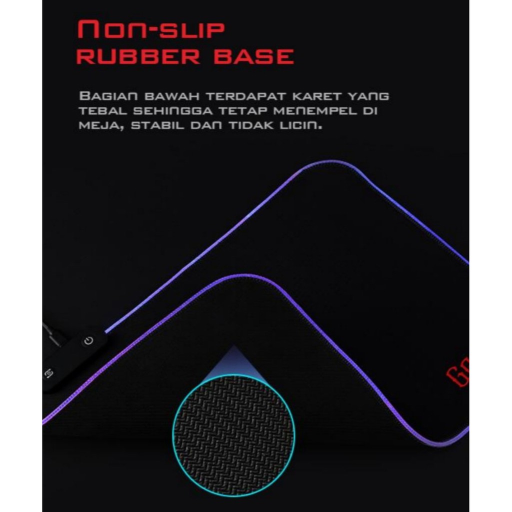 NA - Mousepad Gaming RGB Lighting Gamen 7 Color AntiSelip GP-H