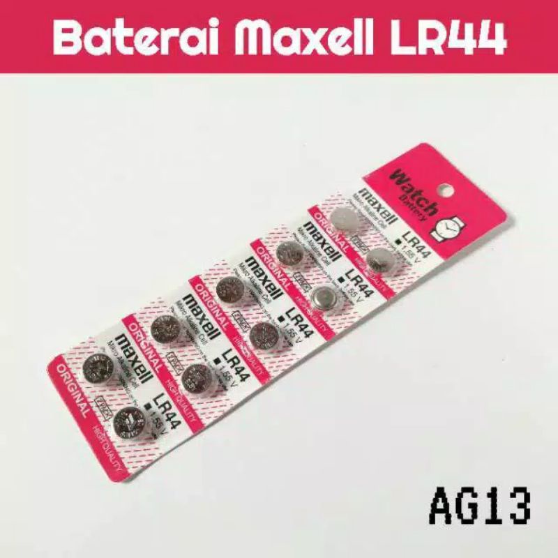Baterai Maxell LR44 Hearing Aid Battery / Batrai Alat Bantu Dengar / AG13 LR44 L1154 357 A76 1.55V