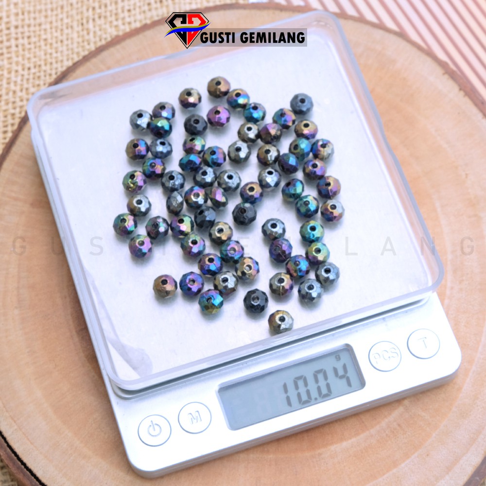 10gr Mutiara Manik Kristal Hitam Pink Wanita Kalung Gelang Aksesoris Wanita