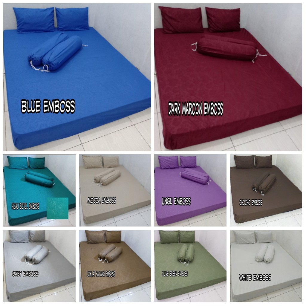 Sprei 180x200 Plus Sarung Bantal 2 Sarung Guling 2