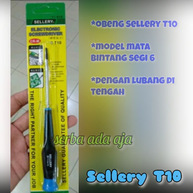 Obeng Sellery T10 Mata Bintang Segi enam - Obeng Sellery