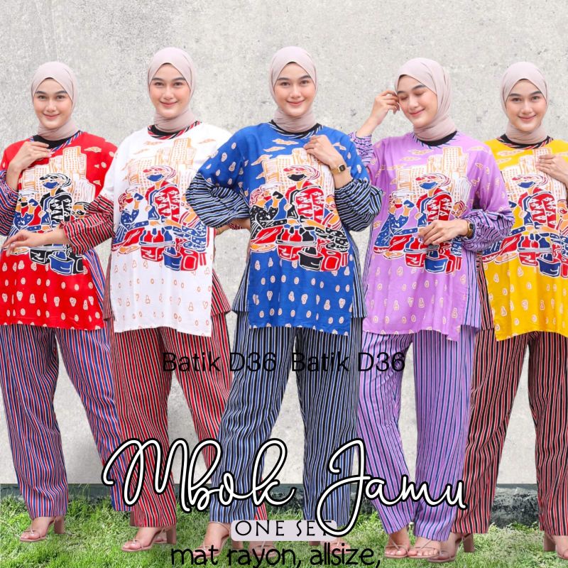 Setelan Wanita New Mbok Jamu Jumputan #3 Model Classic Elegen Bahan Rayon