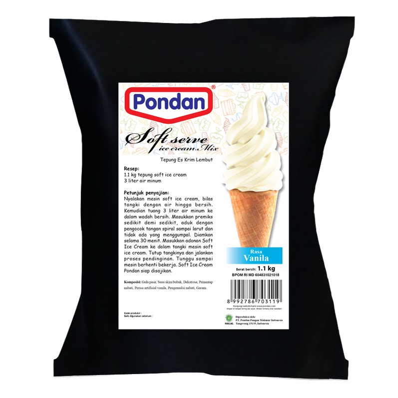 

Pondan soft ice cream vanilla