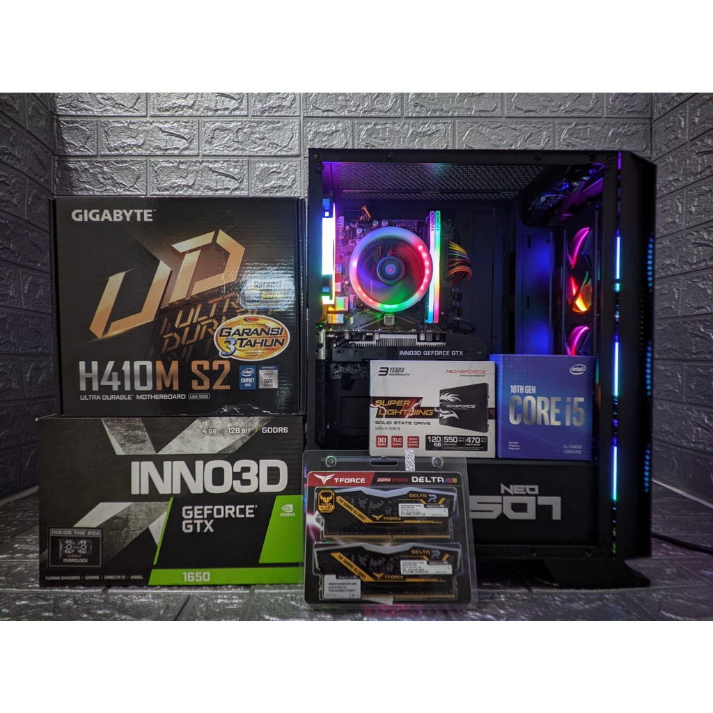 PC GAMING &amp; DESIGN FULL SET DDR4 I5-10400F / 16GB / 1650 4GB + MONITOR